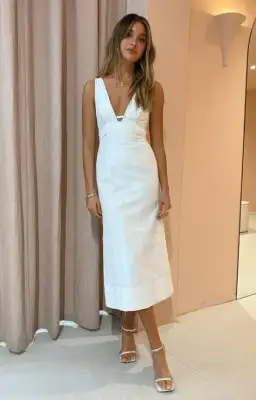 Acler Brooklake Midi Dress White Size 6  for rent on The Volte - image 1