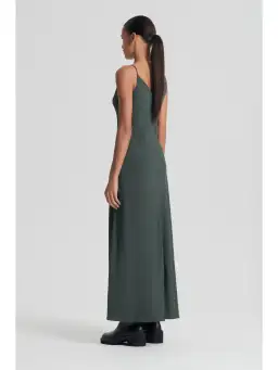 Scanlan Theodore Powdered Viscose Slip Dress in Safari Size AU 6  for rent on The Volte - image 3
