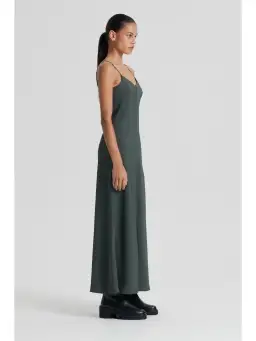 Scanlan Theodore Powdered Viscose Slip Dress in Safari Size AU 6  for rent on The Volte - image 2