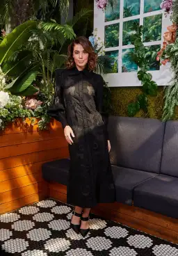 Mackenzie Mode Branching Out Midi Dress Black Size 14