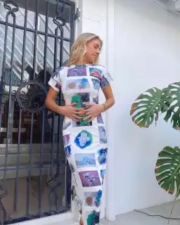 With Jean Morphe Maxi Dress Print Size XS / AU 6 for rent on The Volte - image 1