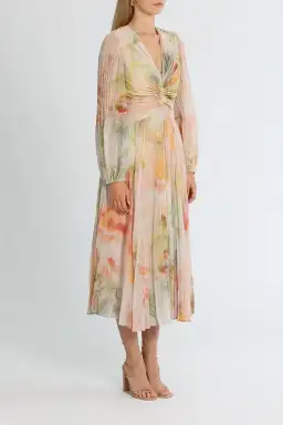 Ministry of Style Sunrise Midi Dress Blush Multi Print Size 14 for rent on The Volte - image 2