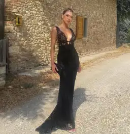 Alamour Adelia Gown Black Size 10 for rent on The Volte - image 1