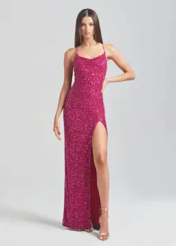 Retrofete Blair Sequin Dress Pink Size 6 for rent on The Volte - image 1
