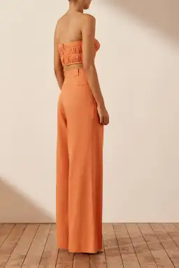 Shona Joy Sara Tailored Wide Leg Pant & Strapless Bustier Orange Size AU 10 for rent on The Volte - image 2
