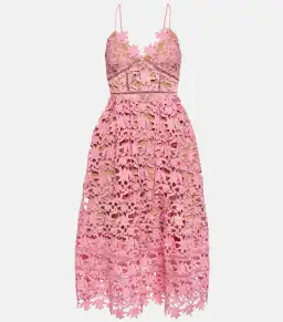 Self-Portrait Azalea Lace Midi Dress Pink Size AU 12 for rent on The Volte - image 5