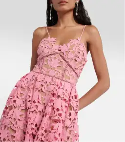 Self-Portrait Azalea Lace Midi Dress Pink Size AU 12 for rent on The Volte - image 3