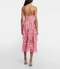 Self-Portrait Azalea Lace Midi Dress Pink Size AU 12 for rent on The Volte - image 2