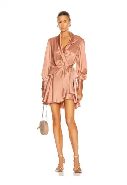 Zimmermann Silk Wrap Mini Dress in Lipstick Size 1 / Au 10