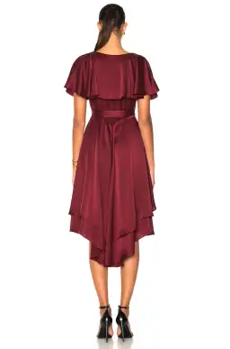 Zimmermann Wrap High Low Midi Dress Burgundy Size 8 for rent on The Volte - image 3