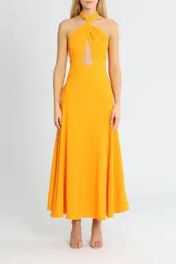 By Johnny Zina Midi Dress Orange Size 14 for rent on The Volte - image 1