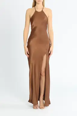 Bec & BridgeAnnika Maxi Dress Brown Size 12