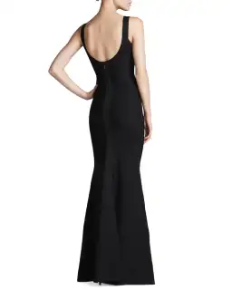 Herve Leger Bandage Round Neck Gown Black Size S / AU 8 for rent on The Volte - image 2