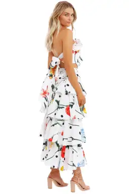 Leo Lin La Flor Top And Tiered Skirt Set Floral Size AU 10 for rent on The Volte - image 3