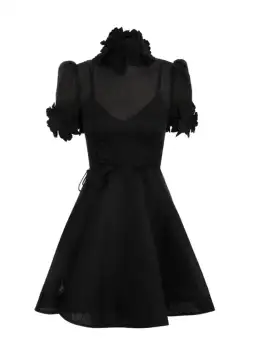 Zimmermann Luminosity Liftoff Flower Mini Dress Black Size 1 / AU 10 for rent on The Volte - image 3