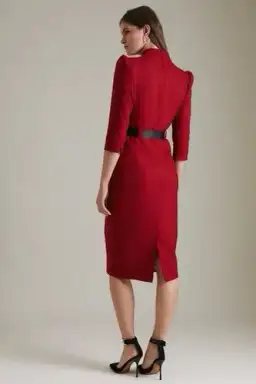Karen Millen Forever Midi Dress in Red Size 10 for rent on The Volte - image 3