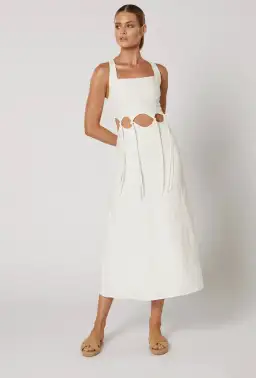 Winona Kalina Midi Dress in White Size M / AU 10