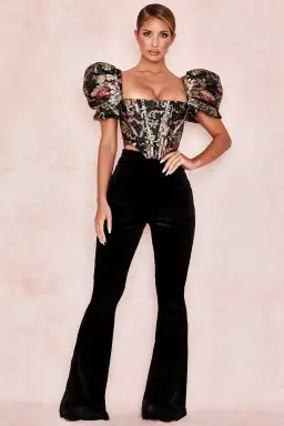 House CB Isabella Puff Sleeve Bustier Brocade Jacquard Size 6 for rent on The Volte - image 1