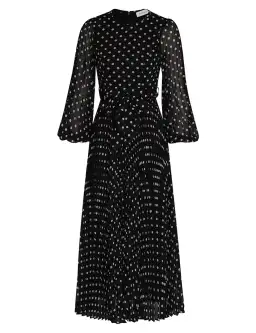 Zimmermann Sunray Long Sleeve Midi Dress in Black/Cream Dot Size 0 / AU 8 for rent on The Volte - image 4
