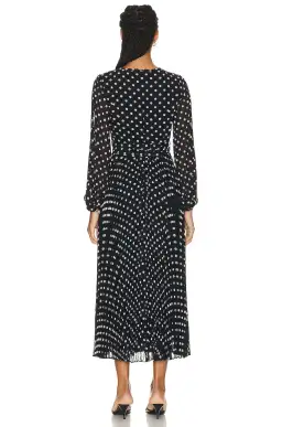 Zimmermann Sunray Long Sleeve Midi Dress in Black/Cream Dot Size 0 / AU 8 for rent on The Volte - image 2