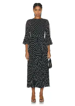 Zimmermann Sunray Long Sleeve Midi Dress in Black/Cream Dot Size 0 / AU 8 for rent on The Volte - image 1