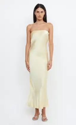 Bec & Bridge Moondance Strapless Dress Ice Yellow Size 6  for rent on The Volte - image 1