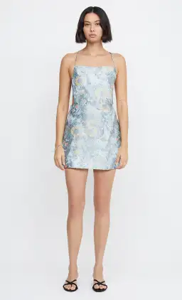 Bec & Bridge Nina Apron Mini Dress Blue Size AU 10