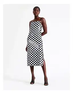 Wayne Cooper Sequin Black And White Midi Dress Multi Size AU 16 for rent on The Volte - image 1