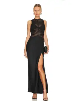 Bec & Bridge Naomi Split Maxi Dress Black Size AU 6 for rent on The Volte - image 1