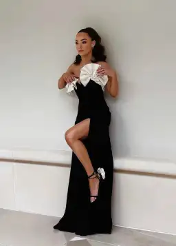 Rachel Gilbert Lavina Floor Length Gown Dress Black Size AU 6 for rent on The Volte - image 1