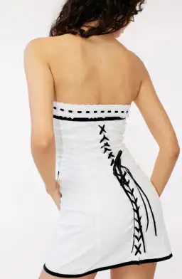 With Jean Sabrin Mini Dress White Embroidery Size AU 8 for rent on The Volte - image 2