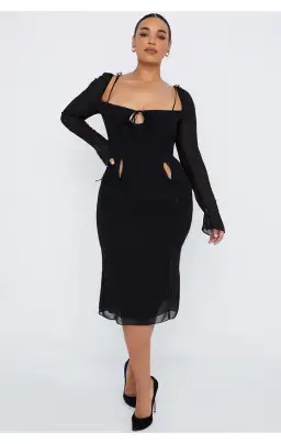 House of CB Ophelia Cutout Midi Dress Black Size L / AU 12 for rent on The Volte - image 1