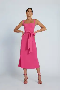 By Johnny Ora Bist Midi Dress Pink Size 8  for rent on The Volte - image 1