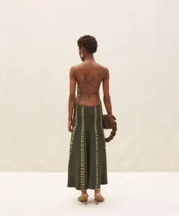 Jacquemus Maille Slip Maxi Dress Green Size 8 for rent on The Volte - image 2