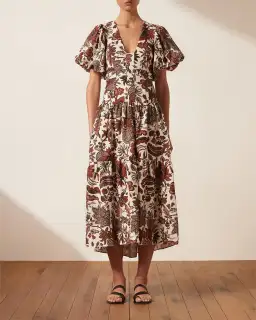 Shona Joy Catalina Plunge Short Sleeve Dress Print Size 10 for rent on The Volte - image 2