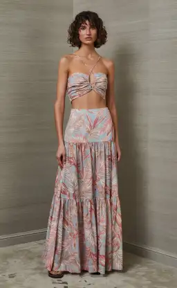Bec & Bridge Miami Palm Skirt and Top Set Print Size 10 for rent on The Volte - image 2