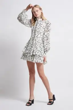 Aje Rebellion Lace Mini Dress Print Size 6