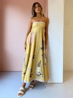 Alemais Sunset Shades Sundress Yellow Size 12 for rent on The Volte - image 4