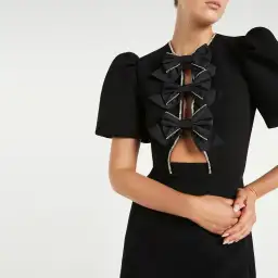 Rebecca Vallance Katie Bow Mini Dress Black Size 8 for rent on The Volte - image 4