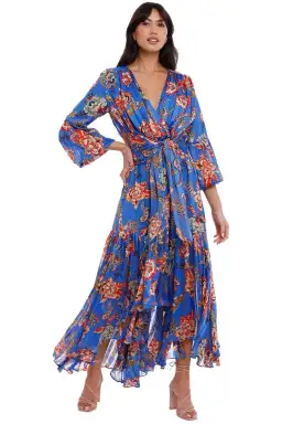 Elliatt Balance Dress Blue Multi Print Size 14 for rent on The Volte - image 1