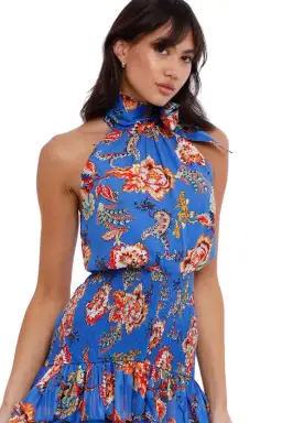 Elliatt Virago Dress Blue Multi Print Size 14 for rent on The Volte - image 4