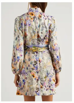 Zimmermann The Tama Belted Mini Dress in Diamond Splice Floral Size 0P / AU 6P  for rent on The Volte - image 3