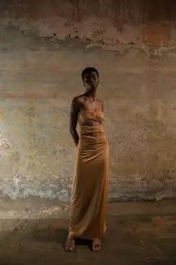 Maygel Coronel Dorato Dress Gold One Size for rent on The Volte - image 3