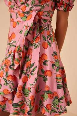 FINDERS KEEPERS ARANCIATA WRAP PINK ORANGE DRESS SIZE 6 for rent on The Volte - image 3