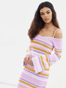 Alice McCall Pocketful of Rainbow Dress Pink Stripe Print Size 8 for rent on The Volte - image 2