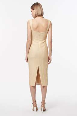 Manning Cartell Neo Classic Midi Dress in Almond (GOLD) size 10 for rent on The Volte - image 4