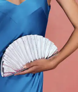 Cult Gaia Nala Fan Clutch Bag Silver