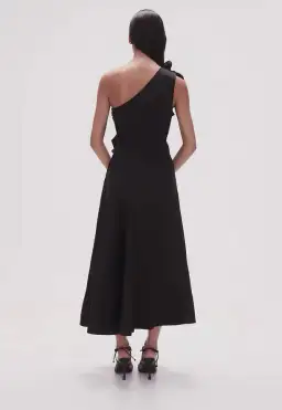 AJE Adelia Ruffle Midi Dress Black Size 8 for rent on The Volte - image 2
