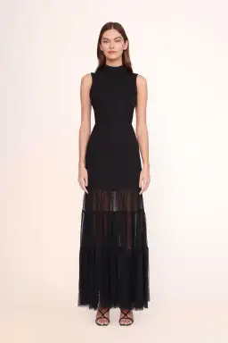 Staud Daffodil Dress Black Size M/AU 10