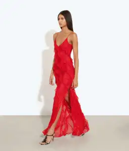 Rat & Boa Cecelia Ruffle Maxi Dress Red Size L /Au 12 for rent on The Volte - image 2